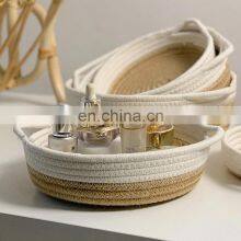 New Arrival Set Cotton Rope Storage Tray Basket Hand Finishing Wholesale thumbnail-3