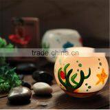Wholesale Tea Cups Tealight Frosted Glass Candle Holder With Pantter for Home Decor