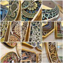 Hualun Guanse China Wholesale Wood Carving Decorative Mirror Luxury Hotel Wall Mirror for Middle East Project OEM Factory thumbnail-2