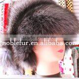 High Thickness Silver Fox Fur Hat windproof Headwear With Long Tail thumbnail-1