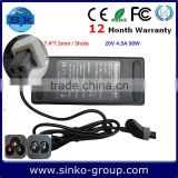 ac adapter 20V 4.5A 70W 7.4*7.3mm/3-hole for DELL Notebooks