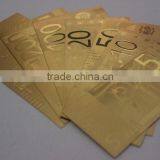 Gold foil banknotes euro 50 with pvc bag 24K gold