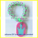 2013 New Design DIY Silicone Bracelet With Pandent thumbnail-1