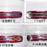 Stainless Steel Chopstick Spoon With Rose Handle Made in China ( With Blue Flower Stick On) thumbnail-6