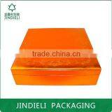 Orange Women Custom Leather Cosmetic Box Packaging