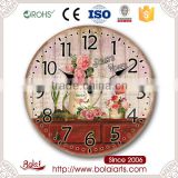 Decoration rosette design study environmental noise quartz wall clock for flower shop
