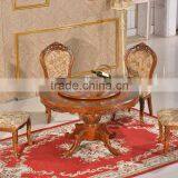 Antique rustic hand carved round wooden malaysia dining table