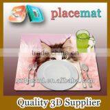 Custom lenticular plastic 3D placemats of animal