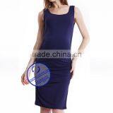 Custom Spandex Bamboo Fiber Plain Maternity Sleeveless Dresses thumbnail-5