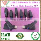 Black Female USB 3.0 To 3.1 USB-C male Adapter 027