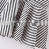 Blouses Latest Fashion Design Women Clothing Black And White Stripe Bow Wrapped Blouse thumbnail-3