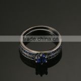 New Fashion Black Ring Gold Ring Set Sapphire Thin Wedding Bands For Couples