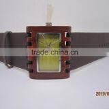 Fashion 2015 Women/Men's Bamboo Wooden Watches With Genuine Cowhide Leather Band Luxury Wood Watches for Men Women thumbnail-2