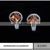 Sterling Silver Cut Cubic Zirconia Stud Earrings thumbnail-1