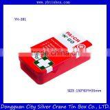 Rectangular Metal Tin Box With Hinged Lid/ Rectangular Tin Box for Pill Packaging