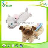 Custom Cute Plush Round Terry Cloth Furry Pencil Bag With Handle and Zipper thumbnail-2