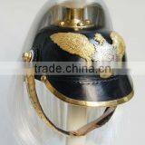 Leather German Picklehaube Helmet With Plume, German Helmet thumbnail-1