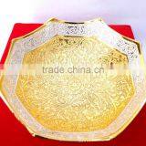 Promotional Gift, Corporate Gift, New Year Gift Beautiful Gold and Silver Plated Brass Bowl thumbnail-2