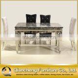 Marble Top Table With Stainless Steel Frame for Dining Room thumbnail-2