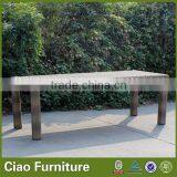 Half Round Wicker Furniture Outdoor 8 Seater Dining Table thumbnail-1