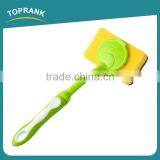 Toprank Durable Super Decontamination Kitchen Sponge Brush Dish Pan Cleaning Non-scratch Sponge Scouring Pad With TPR Handle thumbnail-2