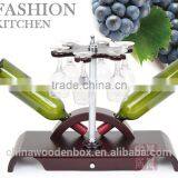 Carving Wooden Wine Holder/Wooden Wine Bottle Design Handmade Wooden Wine Rack With Lighting Refrigerator Wine Rack thumbnail-1