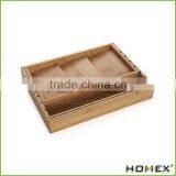 Bamboo Spice Organizer Drawer Utensil Storage Tray Homex BSCI/Factory thumbnail-1