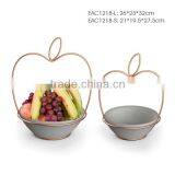 Apple Shape Metal Hanging Flower Pot Stand Concrete Flower Pot Fruit Pot thumbnail-3