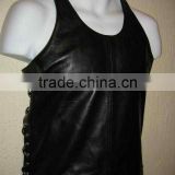 Leather Muscle Tank Lined T-Shirt