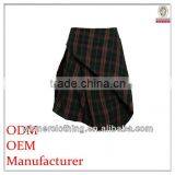 Newest Design Popular Ladies Asymmetrical A-lined Gird Printed Women Office Skirt Design thumbnail-1
