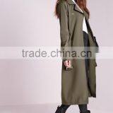 Hot Sale European Style Women Khaki Military Trench Coat thumbnail-3
