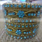 Beautiful Blue and Gold Bangle Set,Bridal Wholesale Bangles Bracelet,Fashion Bangle Sets thumbnail-1