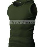 OEM New Design Cotton Plain Mens Wholesale Sleeveless Hoodie Stringer Vest thumbnail-3