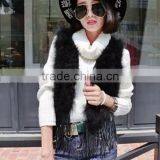 Turkey Wholesale Feather Vest With Rabbit Fur Tassels thumbnail-5