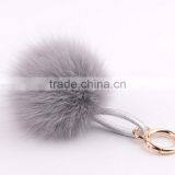 Myfur 2016 Newest Fashion Rose Fox Fur Ball Key Chain / Real Fur Pompoms thumbnail-3