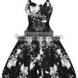 Walson Instyles Wholesale 50s Rockabilly Lady Retro Floral Print Swing Dress thumbnail-1