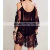 Walson Beach Sexy Strapless Lace Dress Perspective Smock Dress thumbnail-3