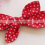 Latest Fancy Elastic Soft Stripe Cotton Bow Tie Custom Children Headband Rabbit Ears Bowknot Hair Tie Headband thumbnail-5