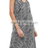 Latest Summer Sexy Women Beach Long Dress Striped Satin Casual Fashion V-neck Beach Wear Dress thumbnail-4