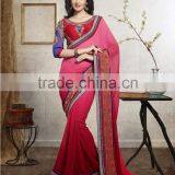 Terrific Full Dark Pink Color Saree With Nicce Bordered Season In Style Designer Sarees thumbnail-1
