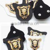 Black/white PU Sew on Leather Label Patches Metal Alloy Skull Badges Cloth Labels for Jeans Jacket PLB-019 thumbnail-4