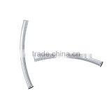 Copper Spacer Beads Curved Tube Silver Tone thumbnail-3