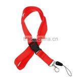 Cheap Red Terylene Plastic Neck Strap ID Card Holder Lanyard With Survival Buckle Clasp thumbnail-1
