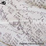 Math Equation Coffee Color Printed Linen Fabrics thumbnail-1