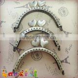 Vintage Brass Heart Closure Handmade Sewing Coin Purse Frame thumbnail-2