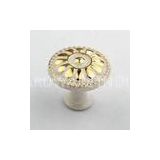 White Round Zamak Cabinet Furniture Handles With Gold Finished