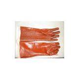 Red Single Dipped PVC,Heavy Duty Terry Toweling Liner,Knit Wrist thumbnail-2