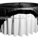 Wedding Organza Table Overlay With Satin Band and Table Cover