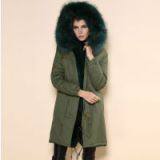 High Quality New Fashion Warm Fur Parka Green Fox Fur Coat