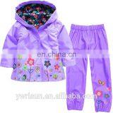 Multi Candy Color Girls Waterproof Kids Custom Raincoat High Quality Outwear Suit Children Rain Coat&Jacket Set